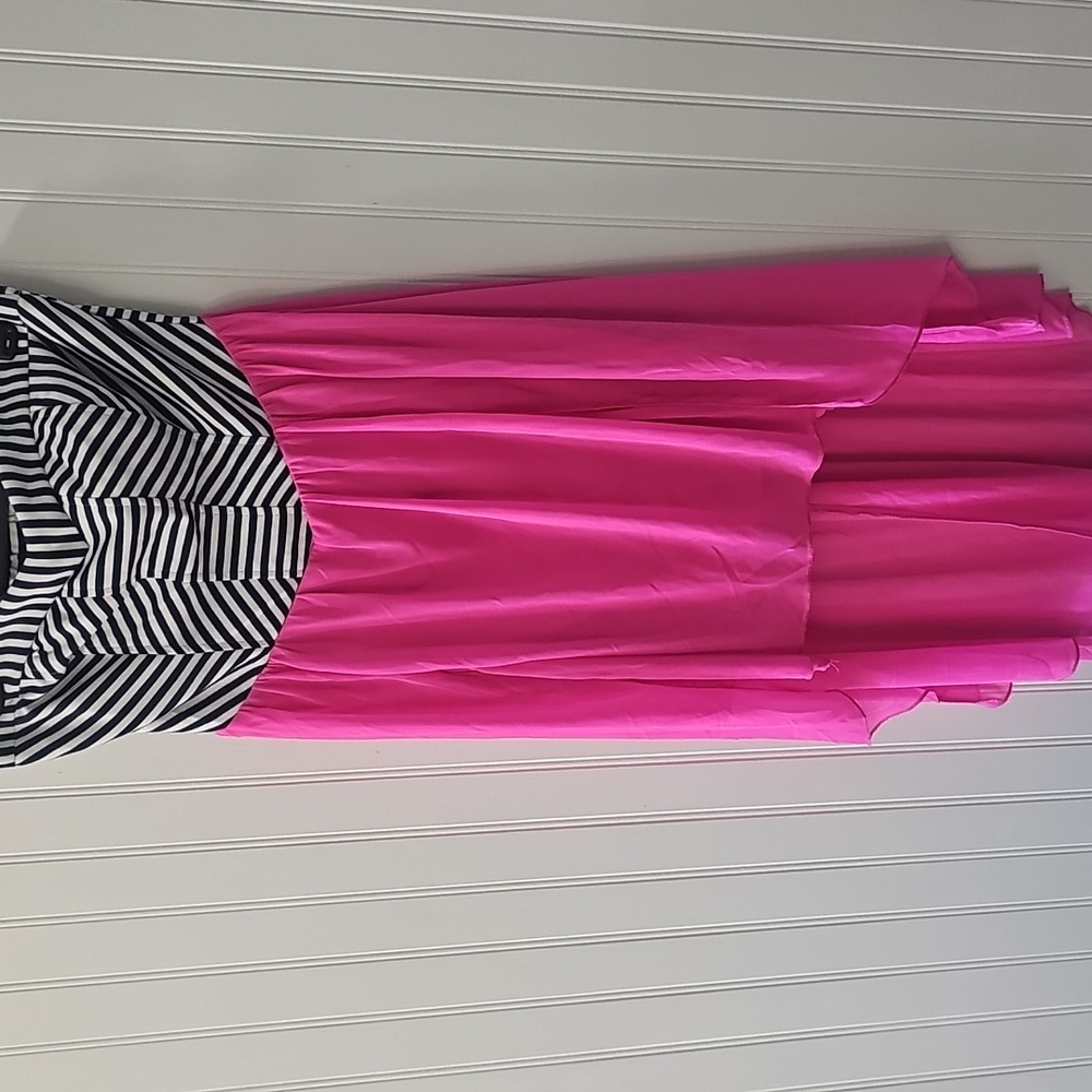 Speechless Navy and White Striped Dress